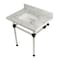 Kingston Brass 30" x 22" Carrara Marble Vanity Top w/Clear Acrylic Console Legs, Carrara Marble/Oil Rubbed Bronze KVPB3030MASQ5 - alternate 1